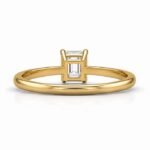 Emerald Cut Solitaire Yellow Gold Ring - Image 4