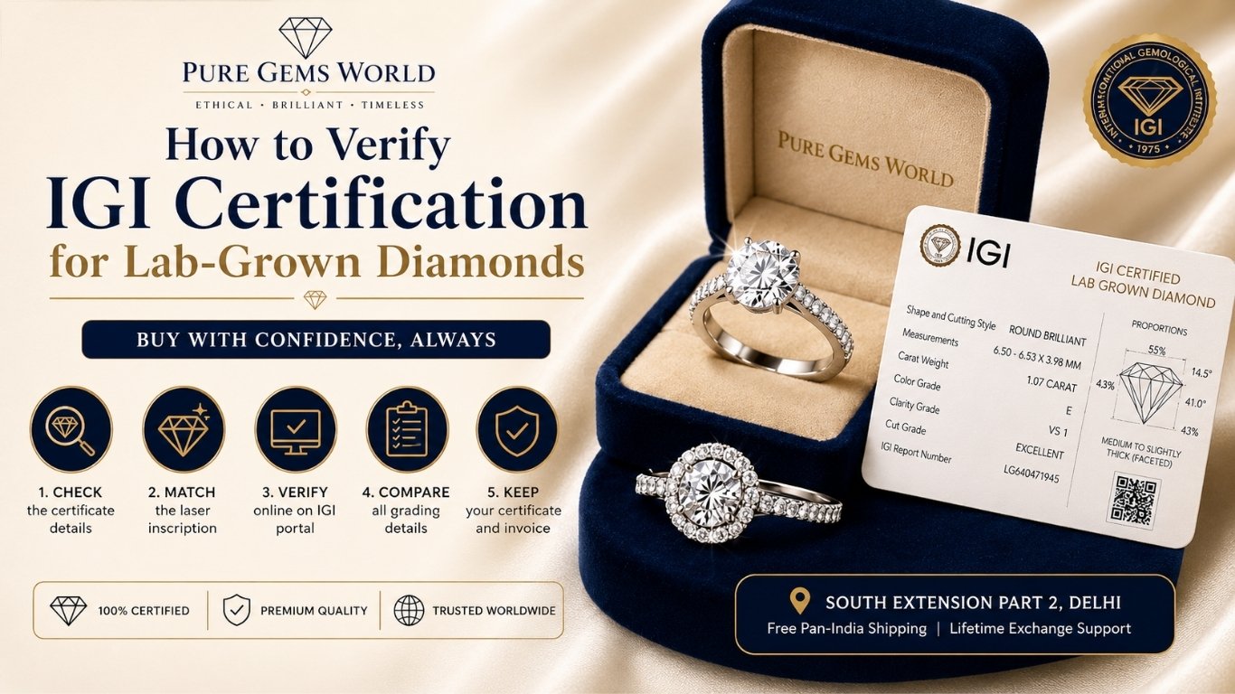 How to verify IGI certification for lab-grown diamonds with diamond rings and IGI certificate