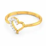 Heart Shape Diamond Open Band Ring in Gold with Round Diamonds