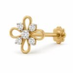 Diamond Flora Sparkle Nose Pin- Lab Grown Diamond - Image 3