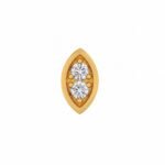 Marquise shape two stone lab grown diamond (CVD) nose pin front view
