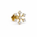 18k Gold Lab Grown Diamond Snowflake Nose Pin - Image 3