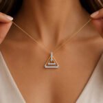 Modern Geometric Lab Grown CVD Diamond Pendant in 18K Gold for Women - Image 2
