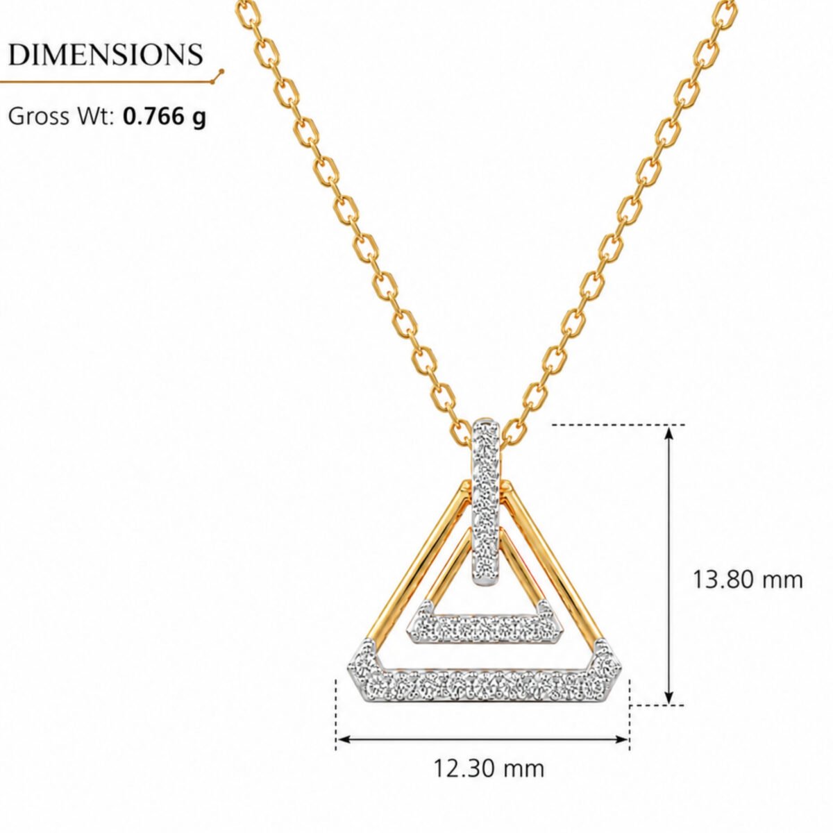 Modern Geometric Lab Grown CVD Diamond Pendant in 18K Gold for Women - Image 3