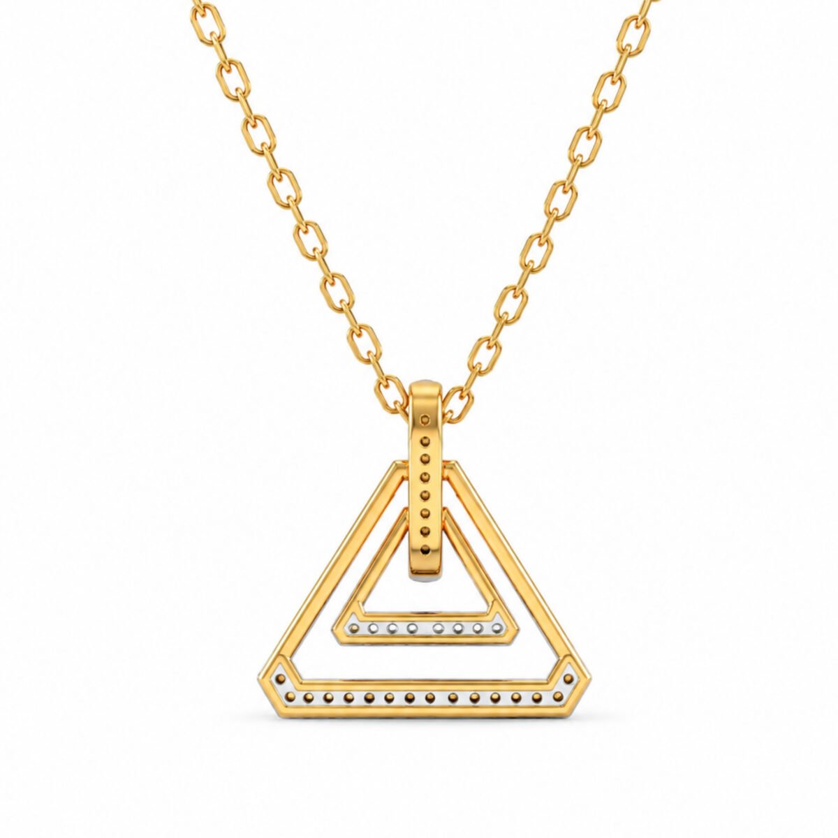 Modern Geometric Lab Grown CVD Diamond Pendant in 18K Gold for Women - Image 5
