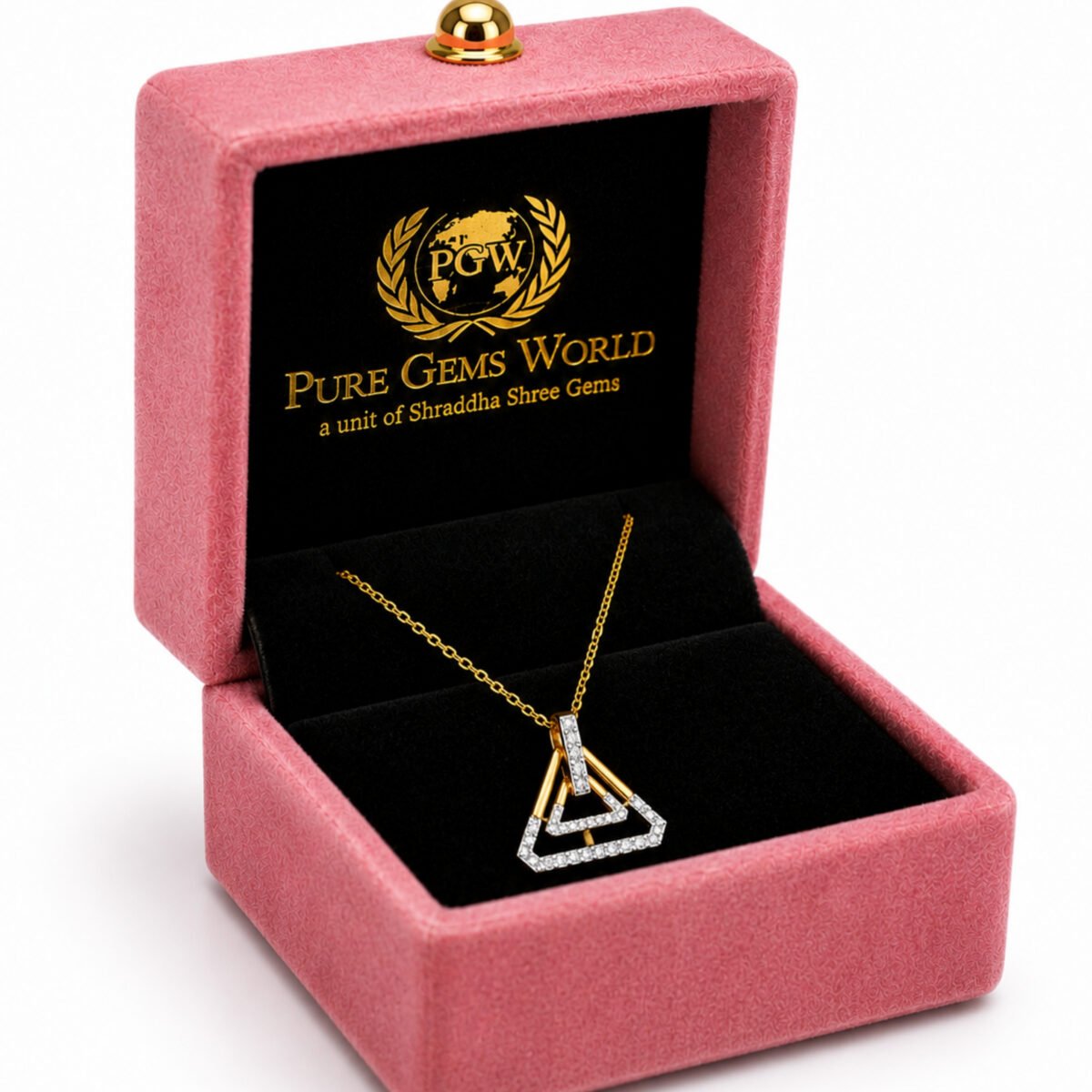Modern Geometric Lab Grown CVD Diamond Pendant in 18K Gold for Women - Image 6