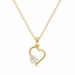 Heart Shape CVD Diamond Pendant for Women with Pear Diamond