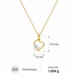Heart Shape CVD Diamond Pendant in 18K Gold for Women - Image 3