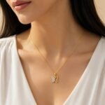 Sparkling Lab Grown CVD Diamond Butterfly Pendant in 18K gold for Women - Image 2