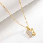 Sparkling Lab Grown CVD Diamond Butterfly Pendant in 18K gold for Women - Image 4