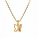 Sparkling Lab Grown CVD Diamond Butterfly Pendant in 18K gold for Women - Image 5