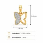 Sparkling Lab Grown CVD Diamond Butterfly Pendant in 18K gold for Women - Image 3
