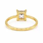 Back View of Princess Cut Diamond Solitaire Ring in Yellow Gold