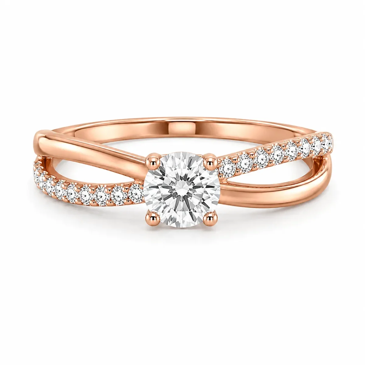 Split-Shank Lab Grown Diamond Ring | 18K Gold Ring - Image 3