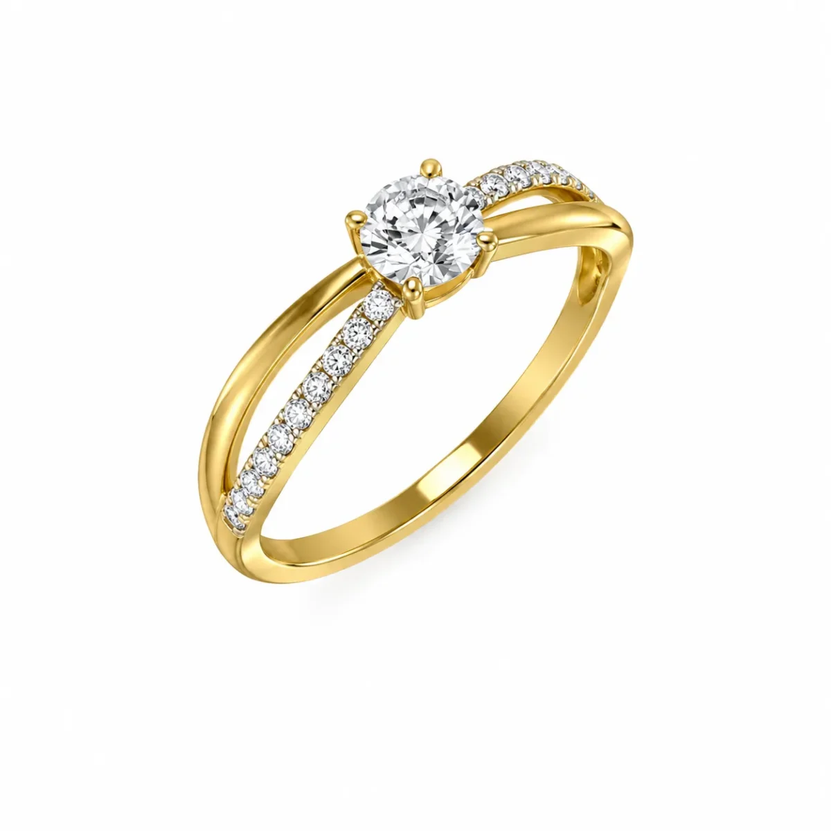 Split-Shank Lab Grown Diamond Ring | 18K Gold Ring - Image 4