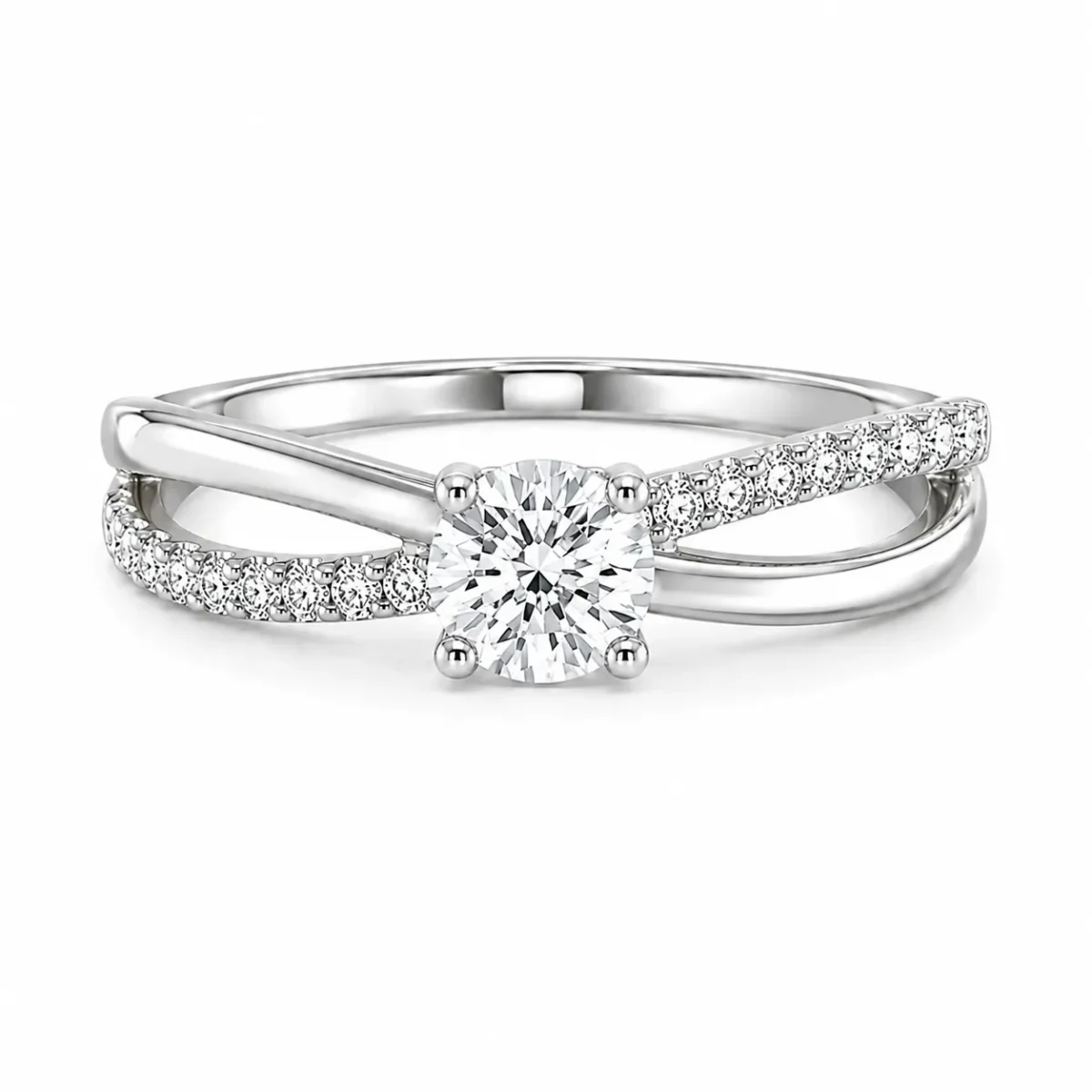 Split-Shank Lab Grown Diamond Ring | 18K Gold Ring - Image 2