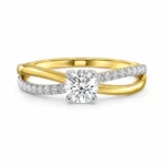 Split-Shank Lab Grown Diamond Ring featuring a brilliant center diamond with an elegant split-shank band design for a modern and sophisticated look.