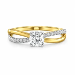 Split-Shank Lab Grown Diamond Ring featuring a brilliant center diamond with an elegant split-shank band design for a modern and sophisticated look.
