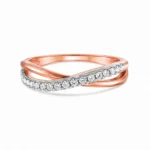 Two Tone Infinity Crossover Lab Grown Diamond Ring | 18K Gold - Image 3