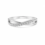 Two Tone Infinity Crossover Lab Grown Diamond Ring | 18K Gold - Image 2