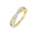 Two Tone Infinity Crossover Lab Grown Diamond Ring | 18K Gold - Image 4