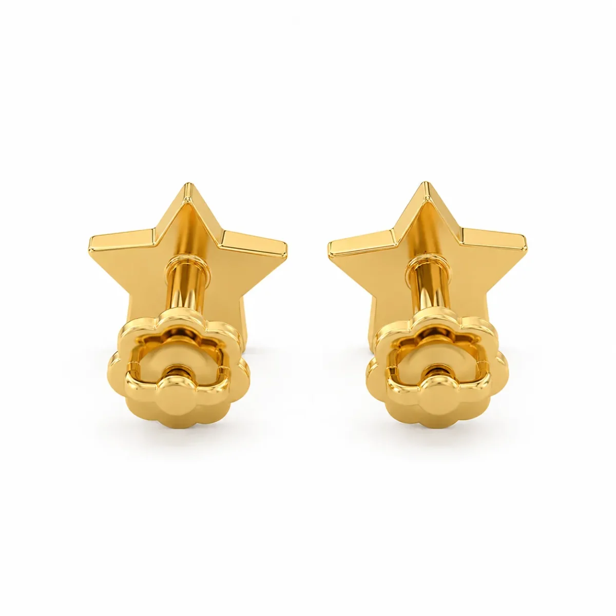 Elegant Star Lab Grown Diamond Earstuds in 18K Gold for Women - Image 6