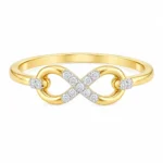 Infinity Knot Gold Ring with Lab Grown Diamonds featuring an elegant intertwined knot design symbolizing everlasting love and connection.