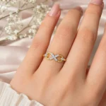 Infinity Knot Gold Ring | Lab Grown Diamond Ring - Image 4