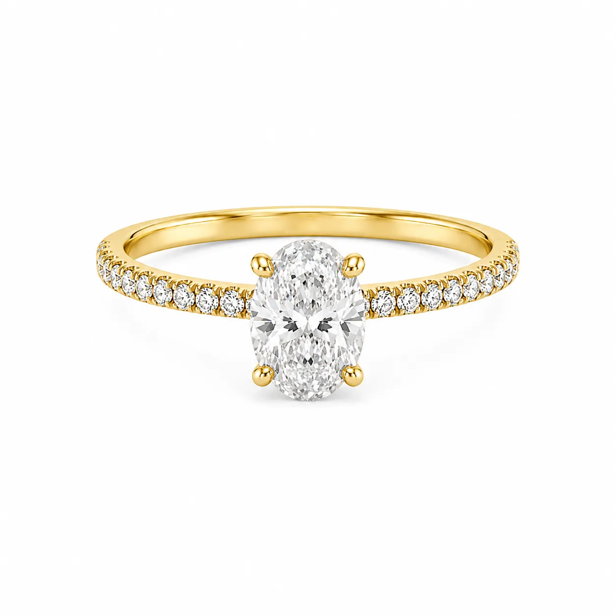 Oval Cut Diamond Engagement Ring Oval Cut Diamond Engagement Ring featuring a brilliant oval-shaped lab-grown diamond set in a timeless and elegant solitaire design.