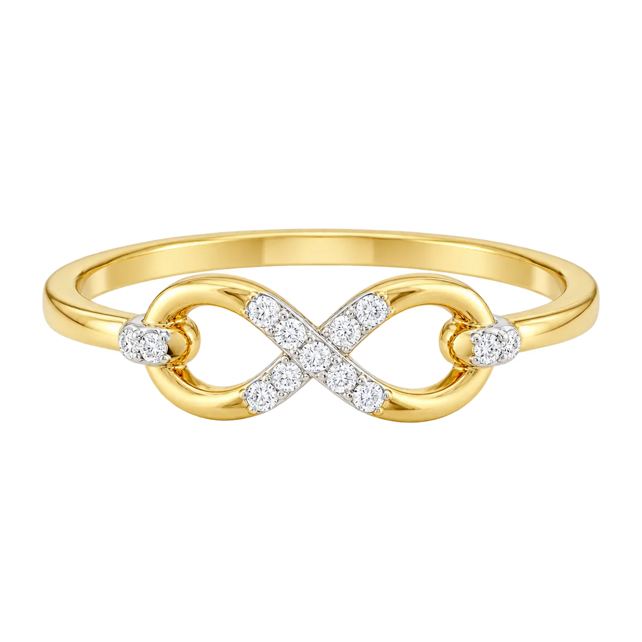 Infinity Knot Gold Ring | Lab Grown Diamond Ring Infinity Knot Gold Ring with Lab Grown Diamonds featuring an elegant intertwined knot design symbolizing everlasting love and connection.