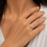 Elegant Toi Et Moi Emerald & Pear Lab-Grown Diamond Ring | 18K Gold Ring - Image 6