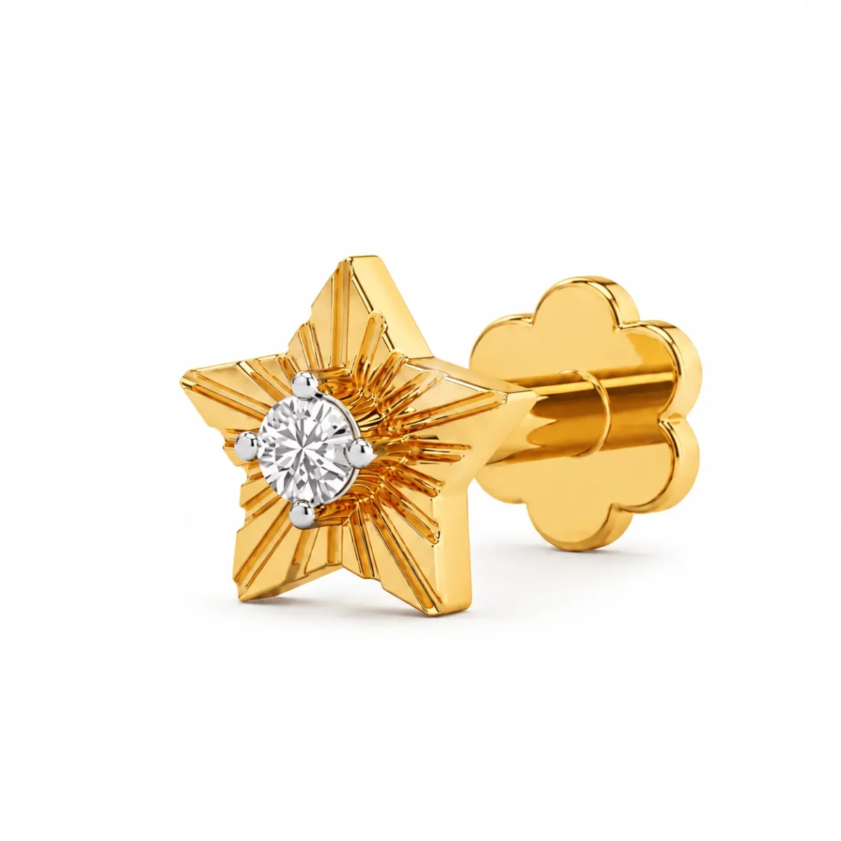 Elegant Star Lab Grown Diamond Earstuds in 18K Gold for Women - Image 2