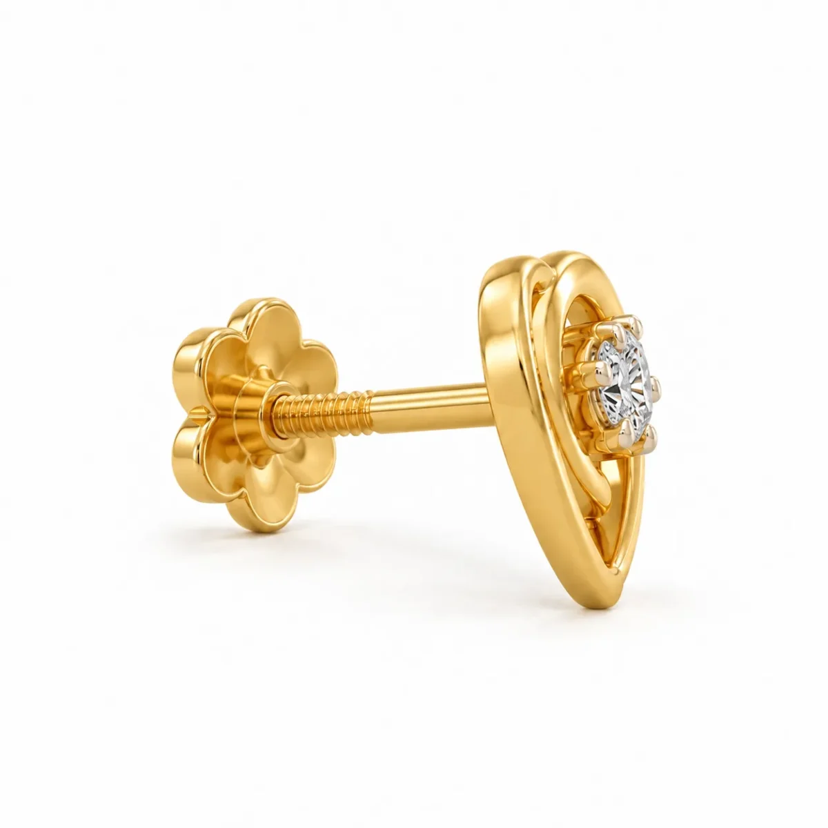 Elegant Amara Intertwined Heart Lab Diamond Stud (Earrings) in 18K Rose Gold - Image 2