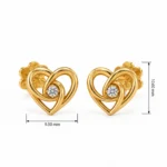 Elegant Amara Intertwined Heart Lab Diamond Stud (Earrings) in 18K Rose Gold - Image 4