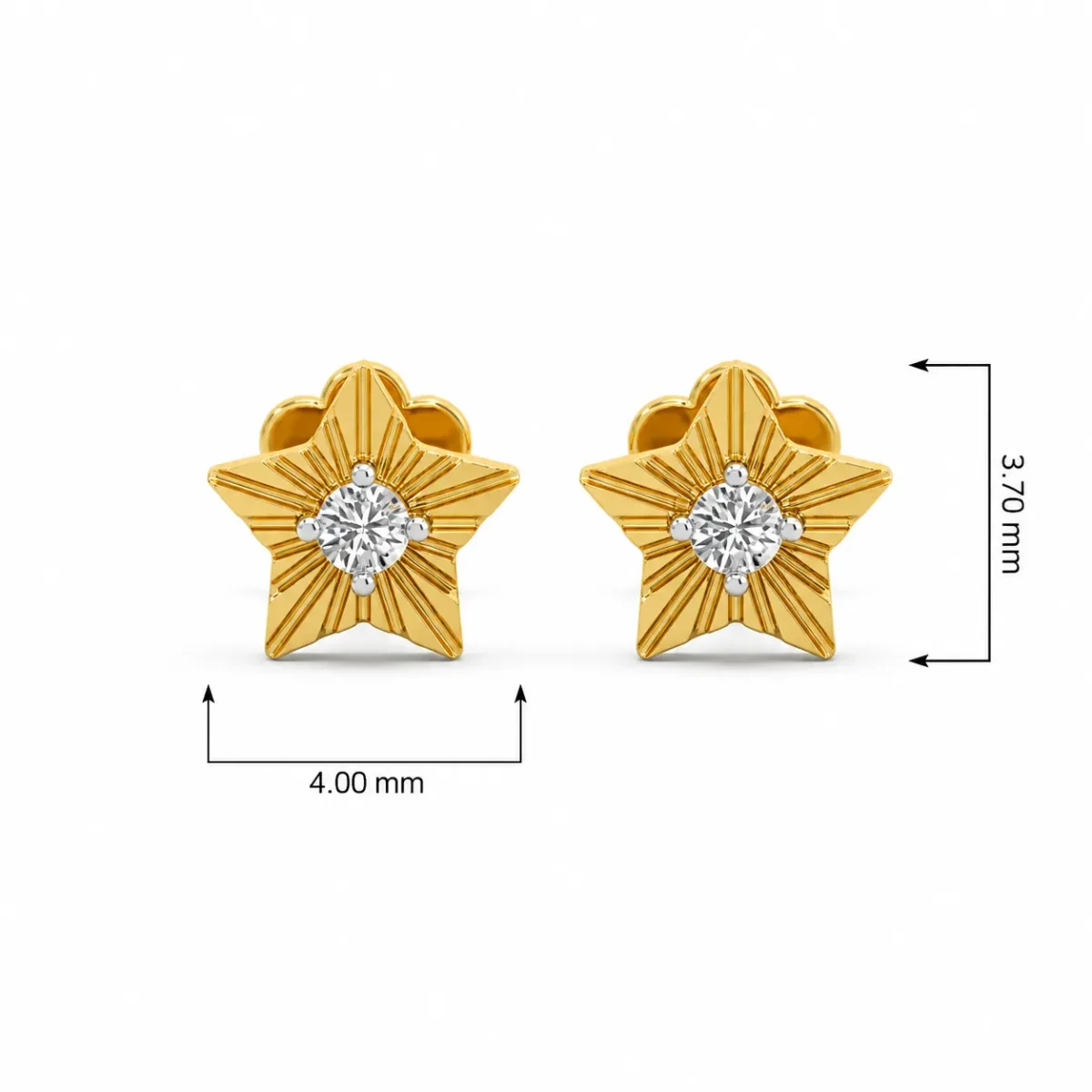 Elegant Star Lab Grown Diamond Earstuds in 18K Gold for Women - Image 4