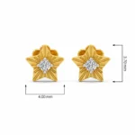 Elegant Star Lab Grown Diamond Earstuds in 18K Gold for Women - Image 4