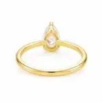 Back View of Pear Cut Diamond Solitaire Ring in Yellow Gold