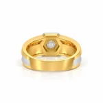 Signature Hexagon Lab Grown Diamond Gold Ring for Men Back View