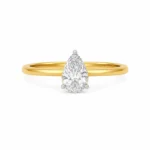 18K Gold Pear Shape Diamond Ring for Women featuring a brilliant pear-cut lab-grown diamond set in luxurious 18K gold for timeless elegance and sparkle.