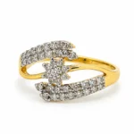 18K Gold Floral Swirl Lab Grown Diamond Ring Side View