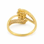 18K Gold Floral Swirl Lab Grown Diamond Ring for Women Back View