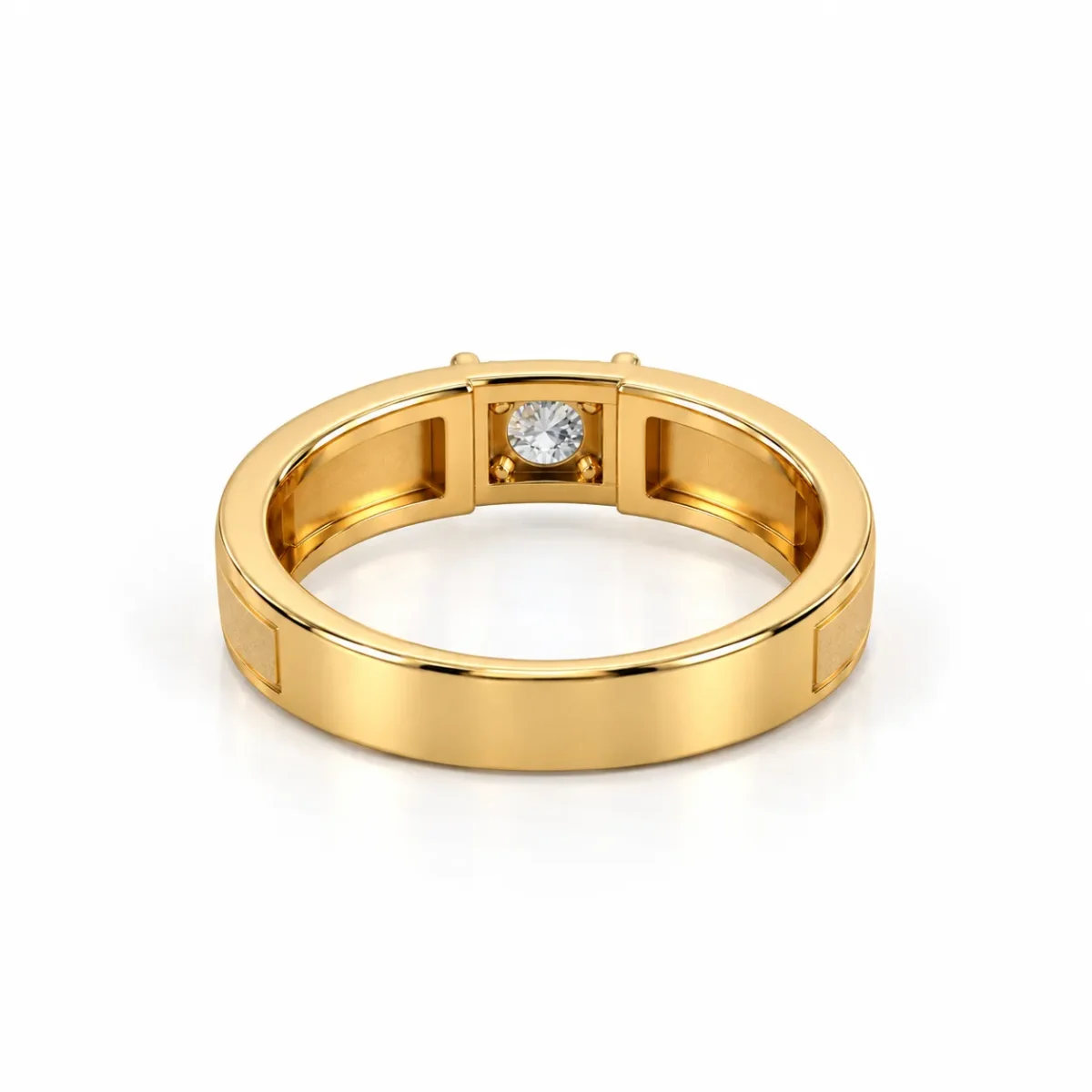 : Prime Solitaire Lab Grown Diamond Men’s Ring Back and Inner View