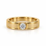 Prime Solitaire Lab Grown Diamond Men’s Ring in Yellow Gold Front View