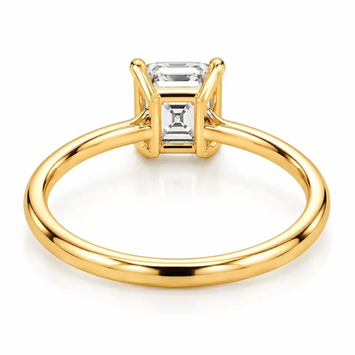Asscher Cut Lab Grown Diamond Ring |18K Gold Ring - Image 2