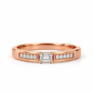Aureon Emerald Cut Diamond Ring for Men front view