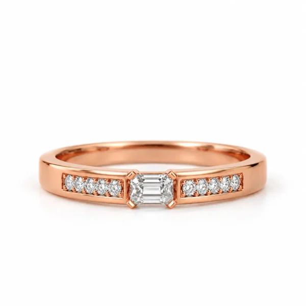 Aureon Emerald Cut Diamond Ring for Men front view