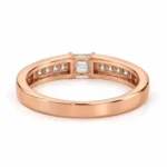 Aureon men’s emerald cut diamond ring back view showing inner setting