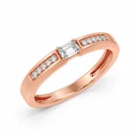 Aureon Emerald Cut Diamond Ring for Men angled view with side diamonds