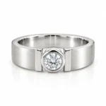 Aurex Orbit Lab Grown Diamond Men’s Ring in white gold front view