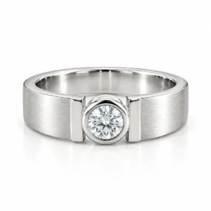 Aurex Orbit Lab Grown Diamond Men’s Ring in white gold front view